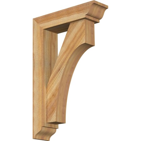 Ekena Millwork Westlake Traditional Rough Sawn Bracket w/ Offset Brace, Western Red Cedar, 6"W x 22"D x 34"H BKT0604X22X34WTL01RWR